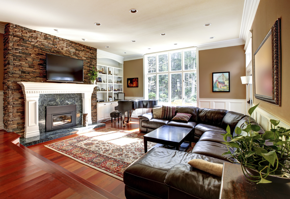 Living room with replacement windows