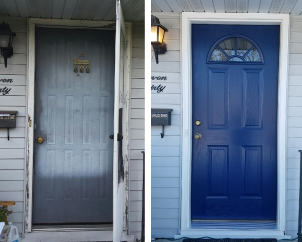 Before and after replacement door appleton
