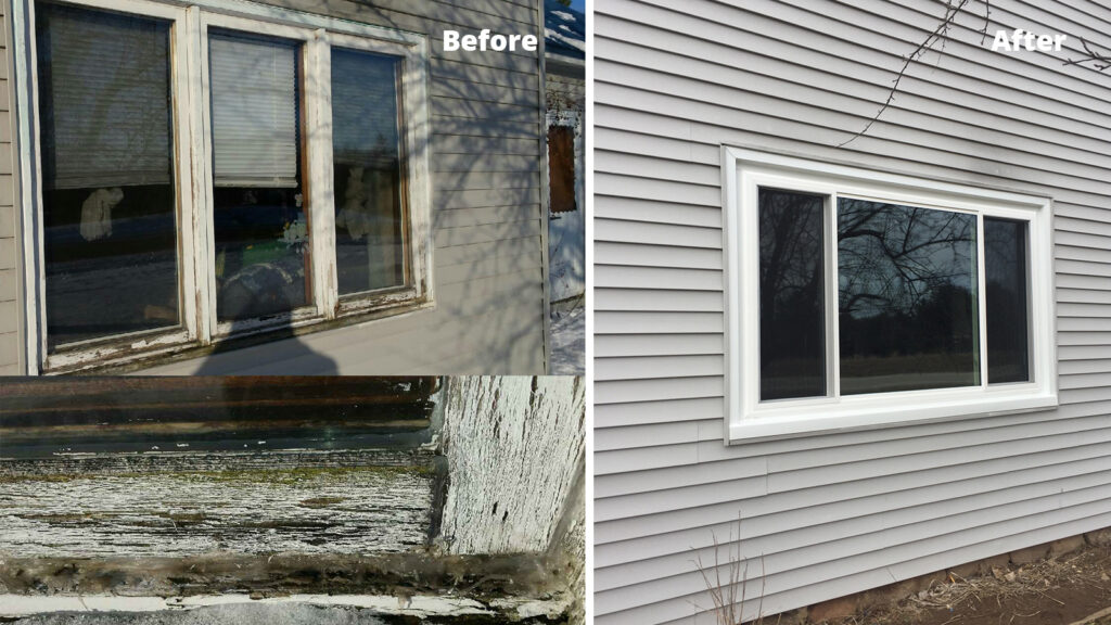 Before and after replacement window